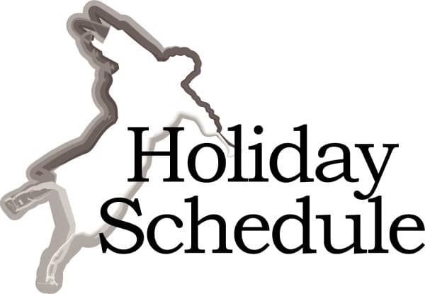 Holiday Schedule with Angel Silhouette