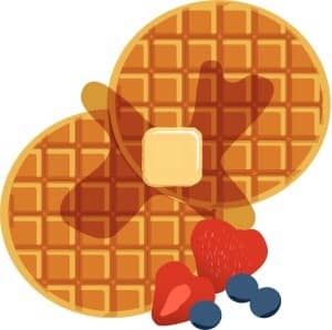 Waffles with Syrup and Berries