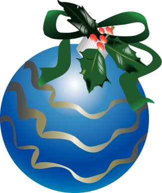 Blue Glass Christmas Ornament
