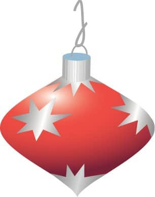 Red Christmas Ornament with Stars