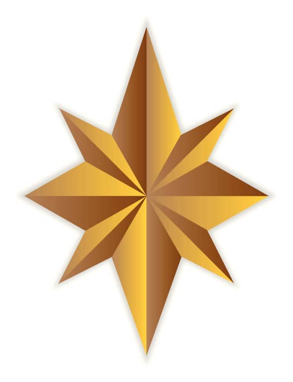 8 Point Gold Star