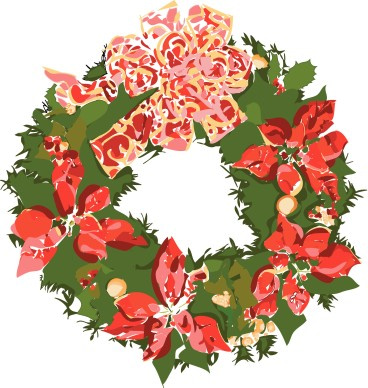 Holiday Wreath with Poinsettias