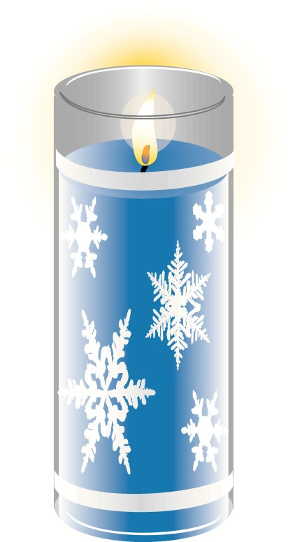 Wintertime Snowflake Candle