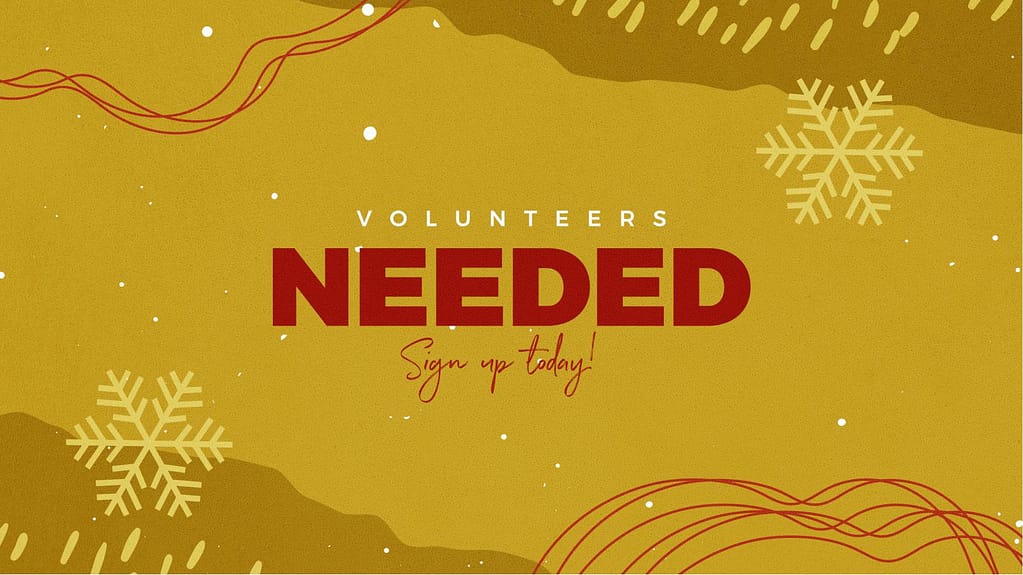 Volunteers Needed Church Announcement Slide