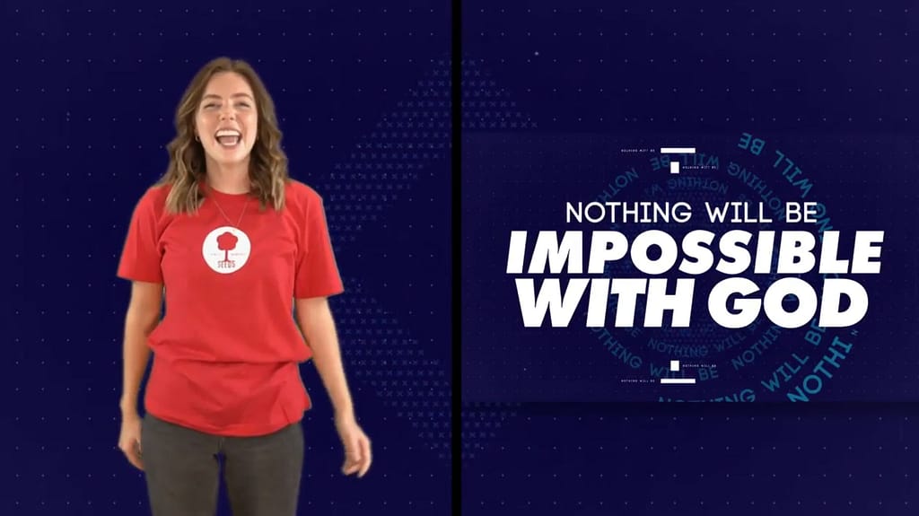 Nothing Will Be Impossible Split Screen with Hand Motions Christmas Worship Video For Kids
