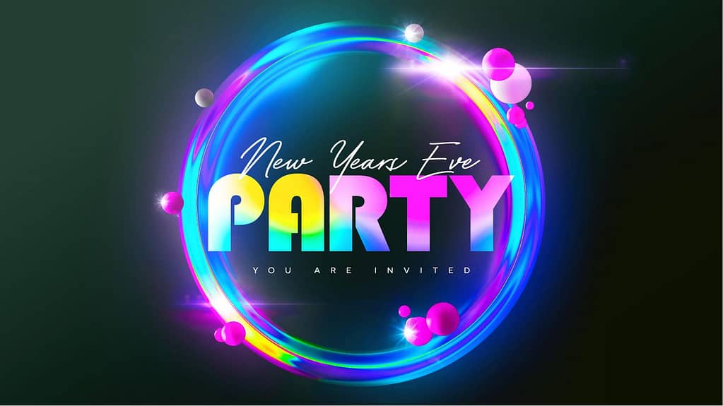 New Years Eve Party Neon Title Graphics