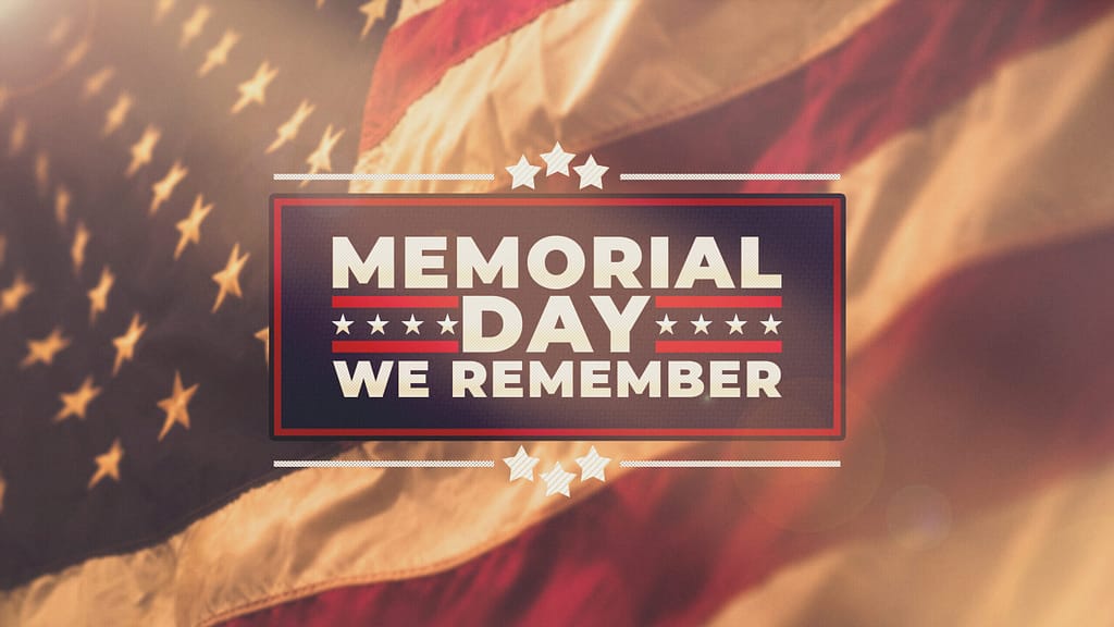 American Flag Memorial Day Service Graphic