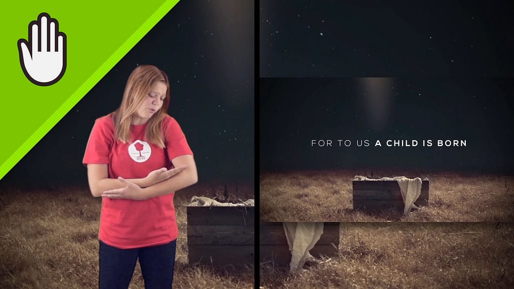 A Child Is Born Worship Video for Kids Hand Motions Split Screen