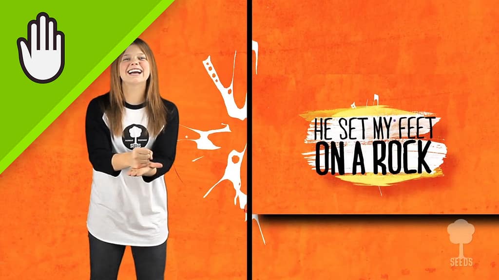 Out Of The Mud Worship Video for Kids Hand Motions Split Screen