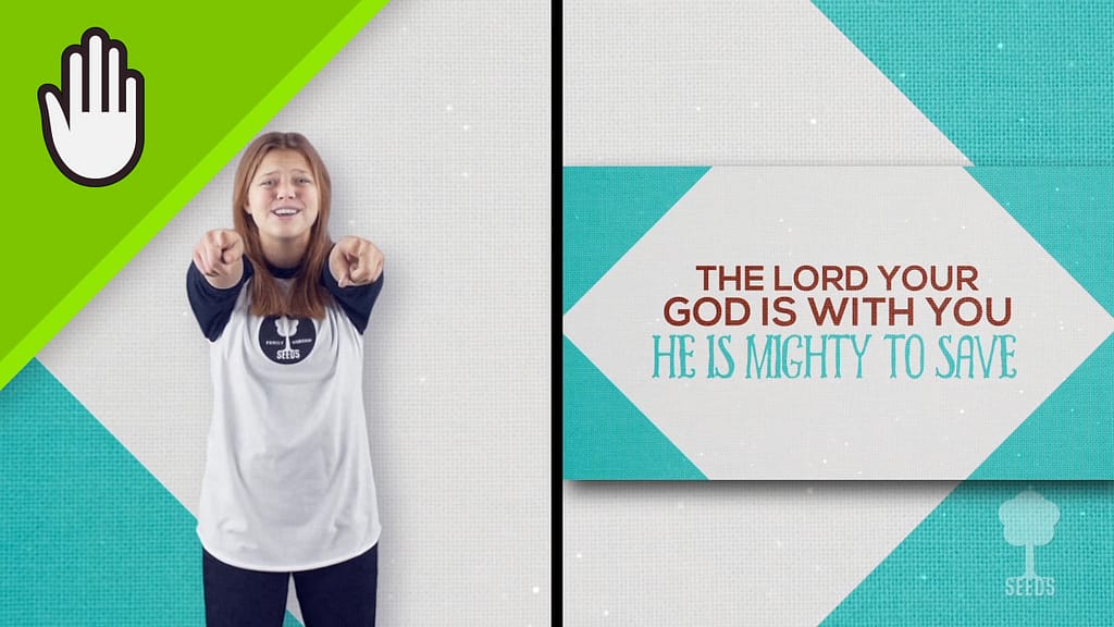 Mighty To Save Kids Worship Video for Kids Hand Motions Split Screen
