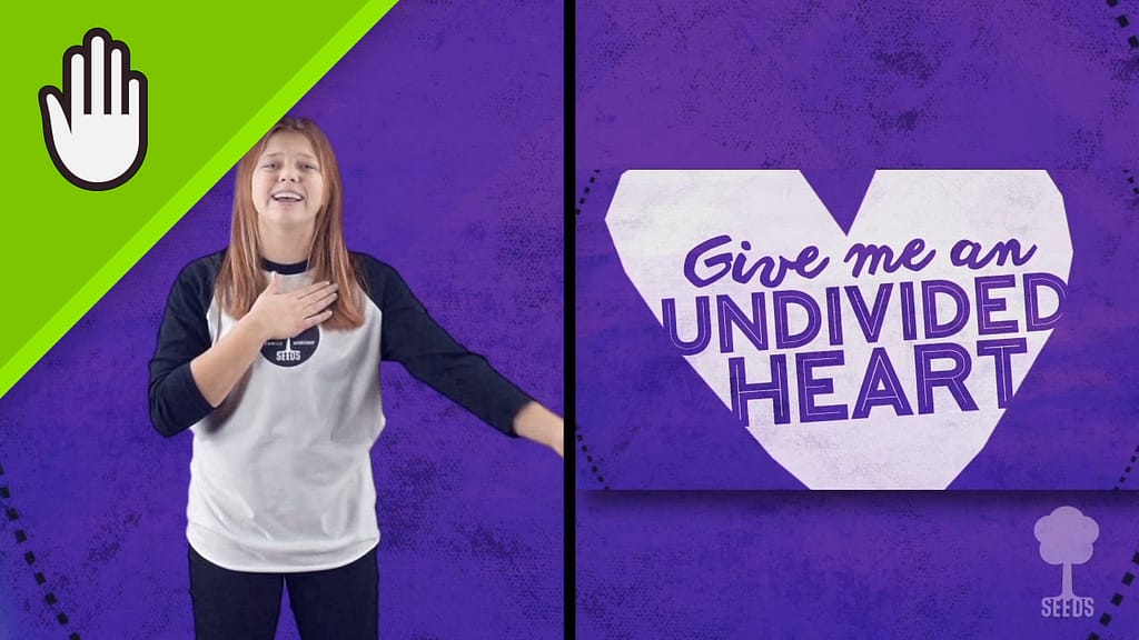 Undivided Heart Kids Worship Video for Kids Hand Motions Split Screen