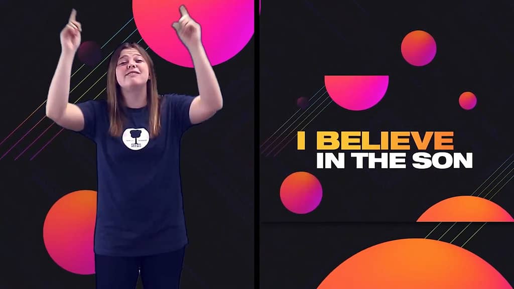 I Believe Worship Video for Kids Hand Motions Split Screen