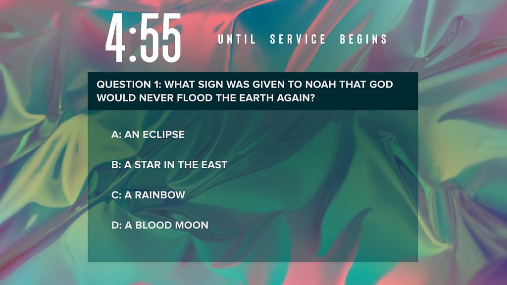 5min Trivia Countdown Chroma Wave Church Motion Graphics