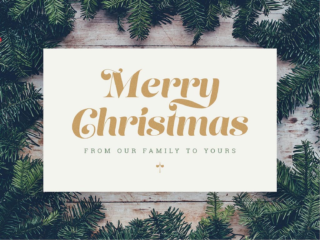 Merry Christmas From Our Family To Yours PowerPoint