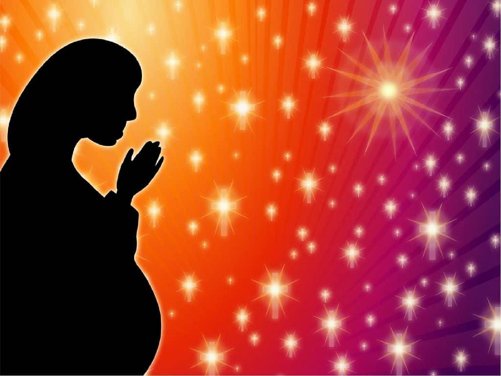 Mary with Child in Silhouette