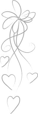 Silver Line Art Bow with Hearts