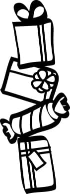 Row of Presents in black and White