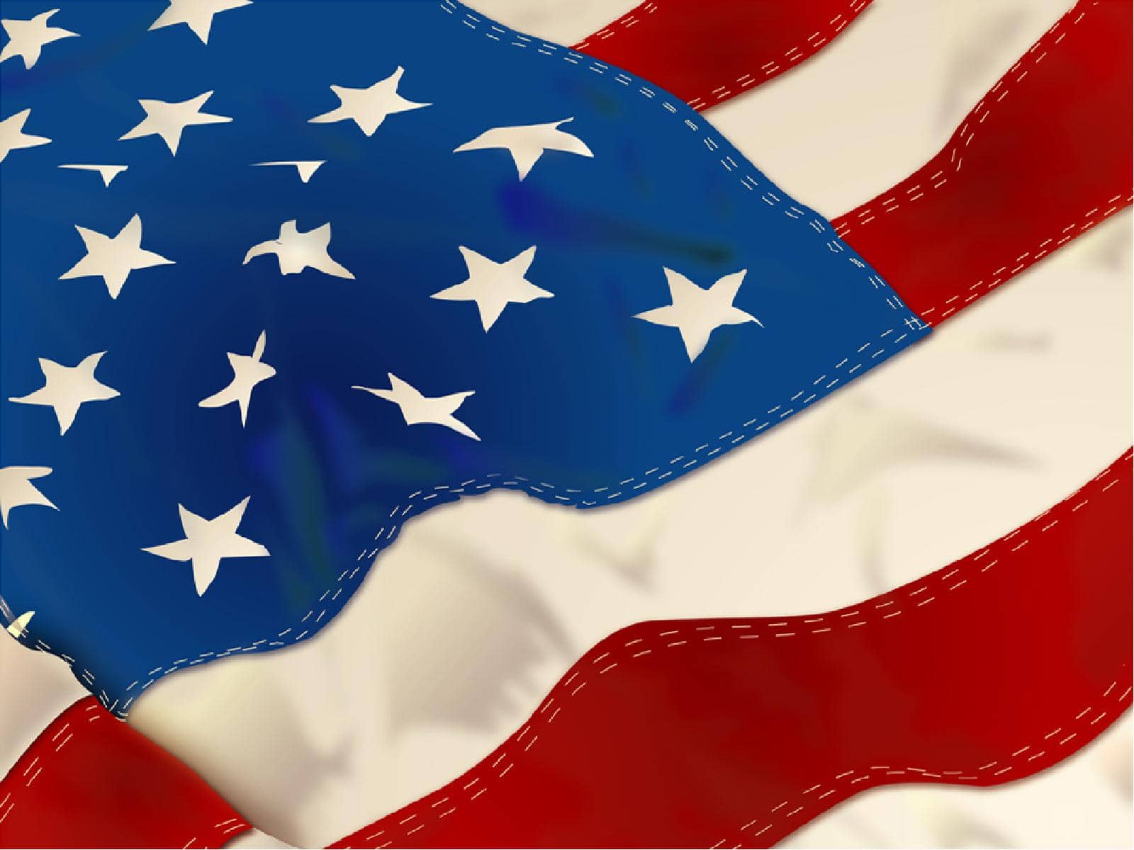 American Flag with Stitching