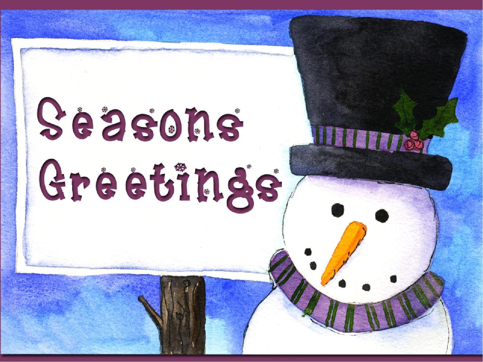 Snowman Seasons Greetings PowerPoint