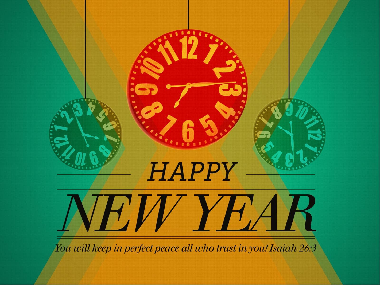 Happy New Year PowerPoint Template Church