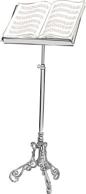 Silver Music Stand and Book