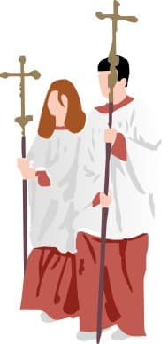 Catholic Youth Carrying Processional Crosses