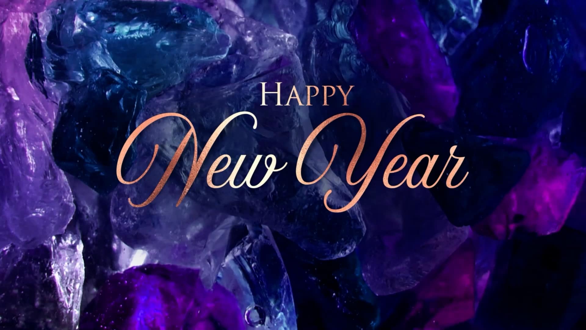 Happy New Year Christmas Glass Motion Graphic