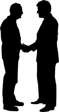 Two Older Men in Silhouette
