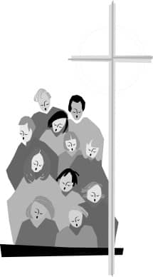 Greyscale Choir and Cross