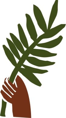 Hand Holding Palm Leaf
