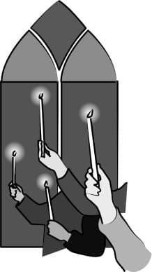 Grayscale Candle Holding Hands