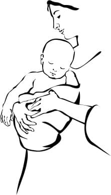 Mother with Child Line Art