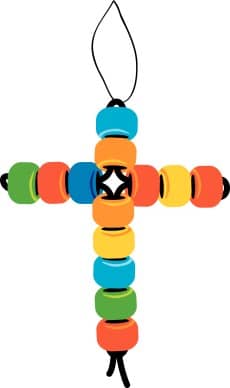Beaded Cross Christmas Ornament