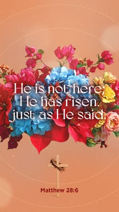 Easter At Your Church - Floral Wooden Cross Scripture: Social Story