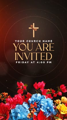Easter At Your Church - Floral Wooden Cross Service Times 3: Social Story