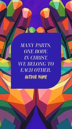 One Body Vibrant Mosaic - Social Story Quote: Social Story