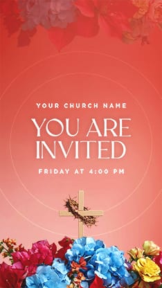 Easter At Your Church - Floral Wooden Cross Service Times 2: Social Story
