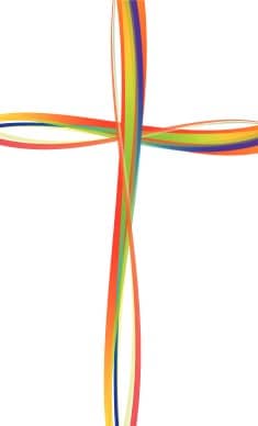 Rainbow Lines Cross Clipart