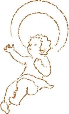 Chalk Drawn Baby Jesus with Halo