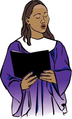 Choir Singer in Purple Robe