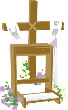 Prayer Bench with Cross Image