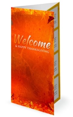 Give Thanks Christian Trifold Church Bulletin
