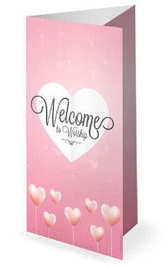 Valentine's Day Church Trifold Bulletin
