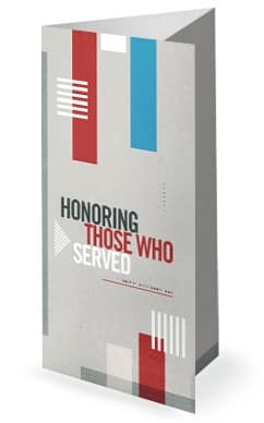 Veteran's Day Service Church Trifold Bulletin