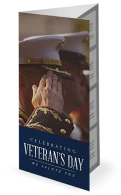Celebrating Veterans Day We Salute You Church Trifold Bulletin