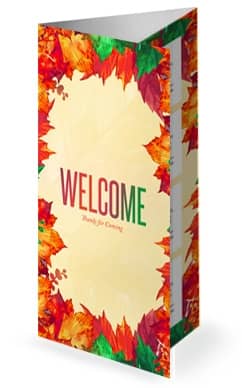 Fall Festival Autumn Leaves Church Trifold Bulletin