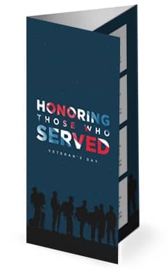 Veterans Day Honoring Those Who Served Church Trifold Bulletin