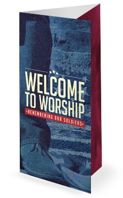 Veterans Day Church Tri Fold Bulletin Template