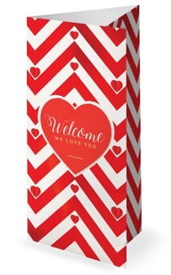 Valentine's Day Chevron Trifold Bulletin Template