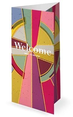 Stained Glass Easter Church Trifold Bulletin